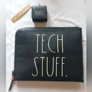 Rae Dunn Tech Stuff laptop / iPad bag and air pod case
